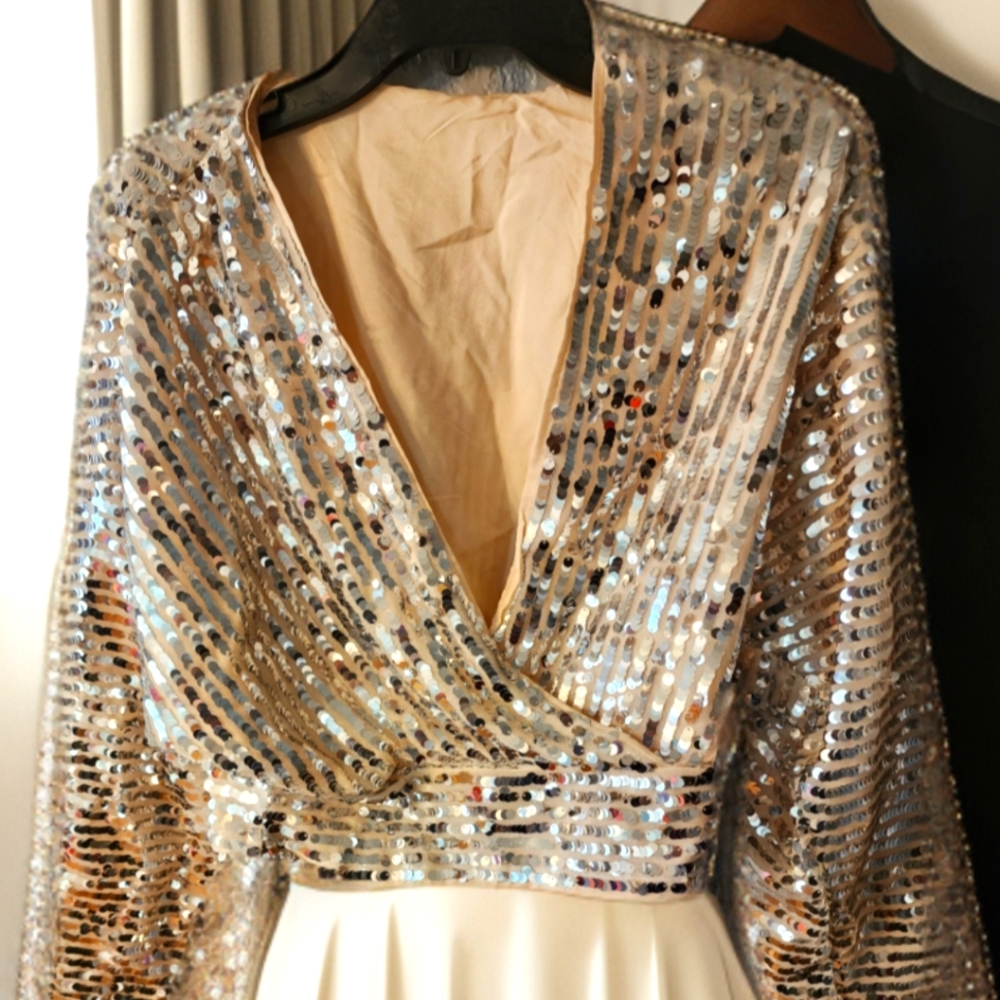 Sequin Wrap Top